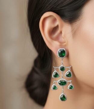 Emerald Green Statement Earrings