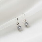 White Stone Drop Ear Ring