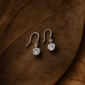 White Stone Drop Ear Ring