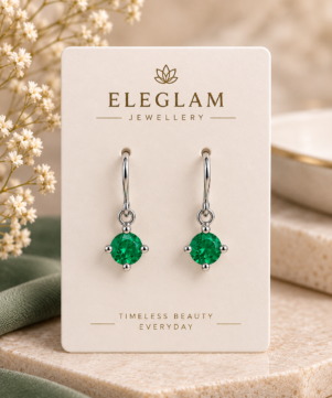 Emerald Stone Ear Ring (Emerald Stone)