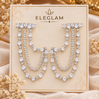 White Cascade Chandelier Earrings