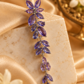 Dangling Amethyst Floral Earring