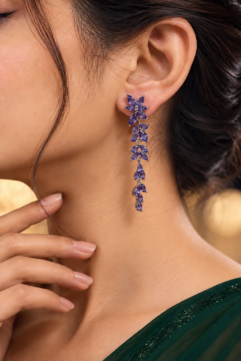 Lavender Vine Earring Portrait